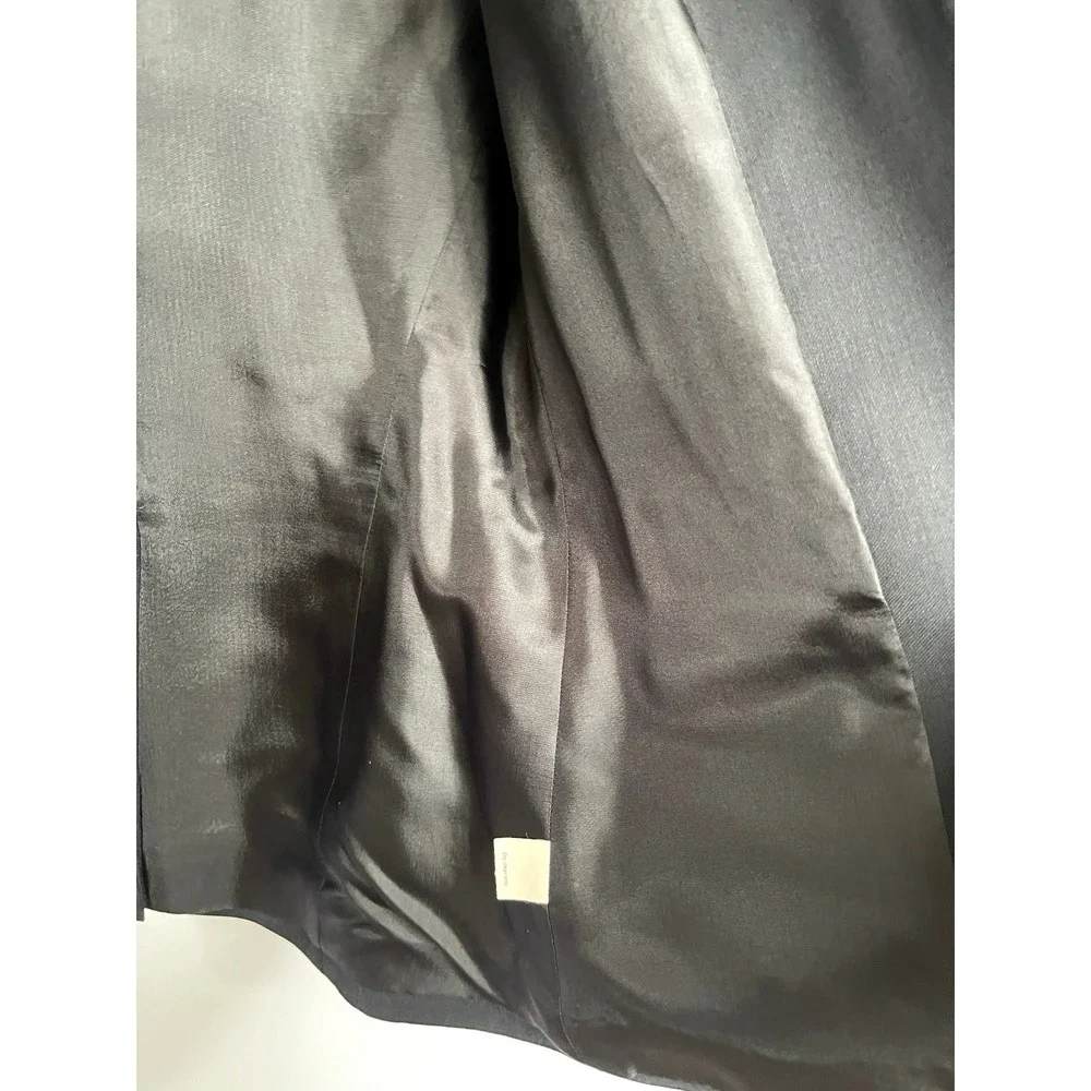 J.Crew Womens 100% Wool Blazer Sz 6 Black Business Casual Minimalist Career Wear